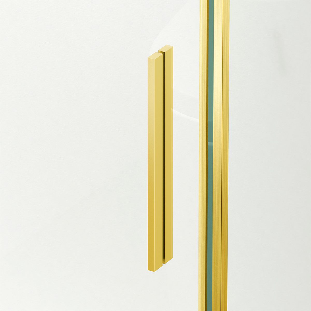 Duschkabine, fester Wand und Schiebetür, 8 mm Sicherheitsglas, Maße 80-90 x 120-140 cm, Mattgoldenes Profil, Giorgio