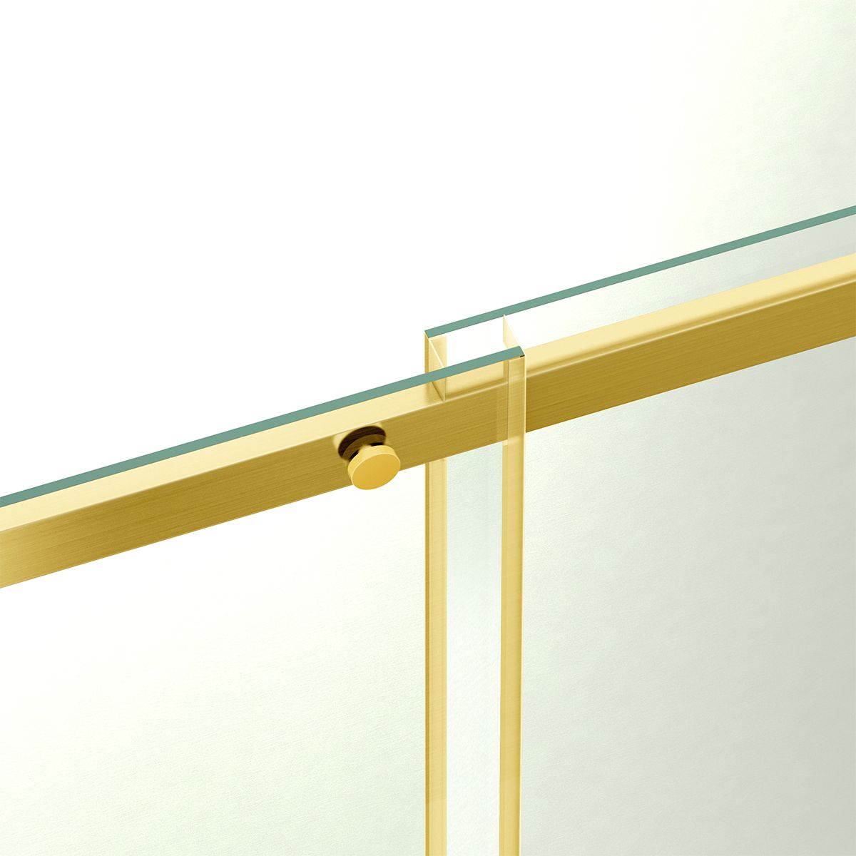 Duschkabine, fester Wand und Schiebetür, 8 mm Sicherheitsglas, Maße 80-90 x 120-140 cm, Mattgoldenes Profil, Giorgio
