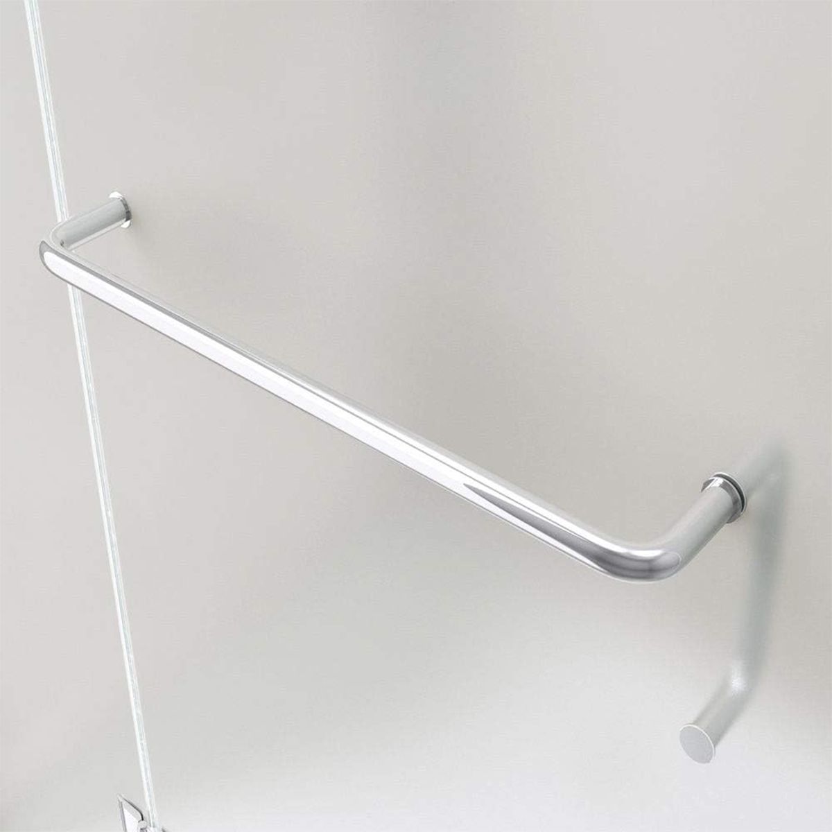 Duschkabine EGO-04, satiniertes Festteil & Pendeltür, 6 mm Sicherheitsglas, 120-140x80-90 cm, links/rechts montierbar
