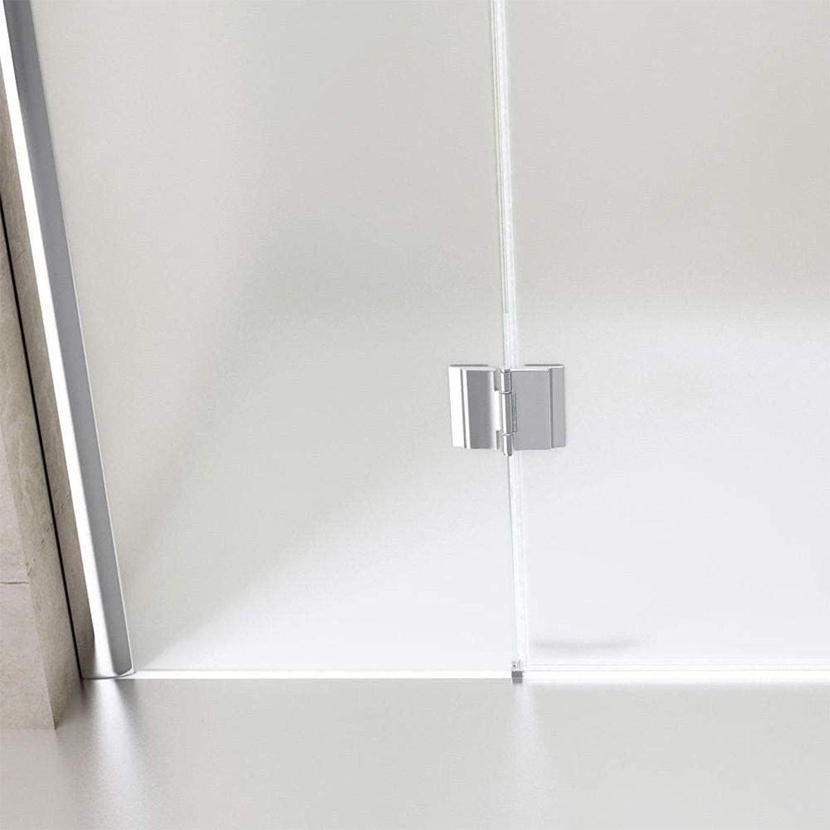 Duschkabine EGO-04, satiniertes Festteil & Pendeltür, 6 mm Sicherheitsglas, 120-140x80-90 cm, links/rechts montierbar
