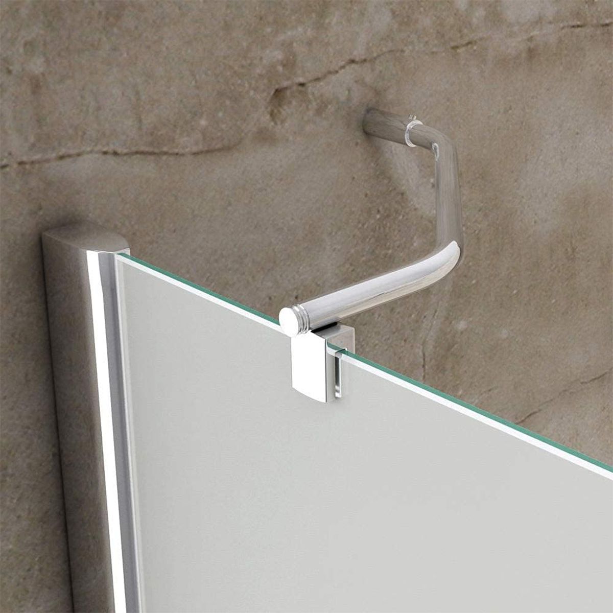 Duschkabine EGO-04, satiniertes Festteil & Pendeltür, 6 mm Sicherheitsglas, 120-140x80-90 cm, links/rechts montierbar