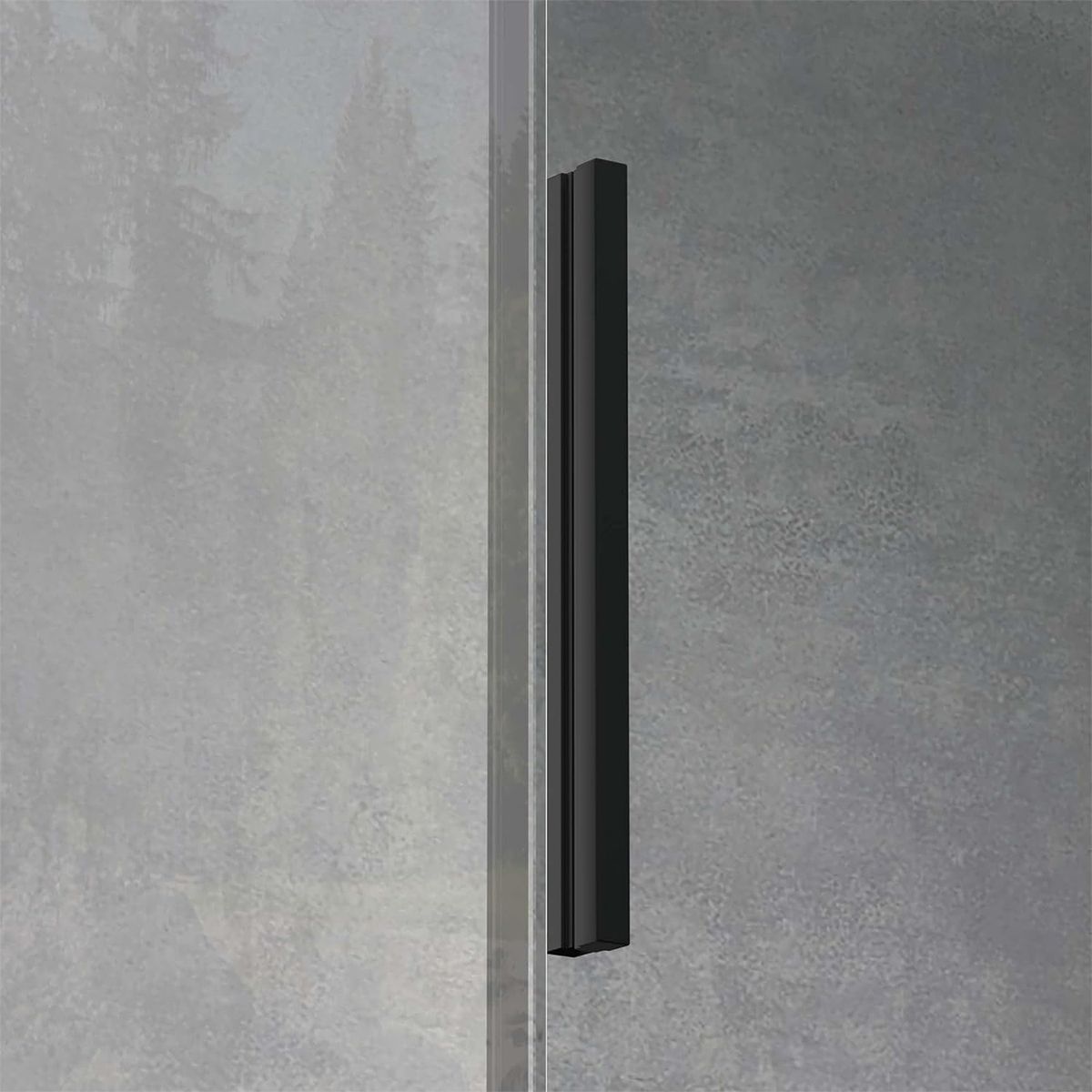 Duschkabine Ego 12, mattschwarz, 80,90,100 x 100,120,140 cm, 6 mm Sicherheitsglas, feste Wand, Schiebetür, Easy Clean
