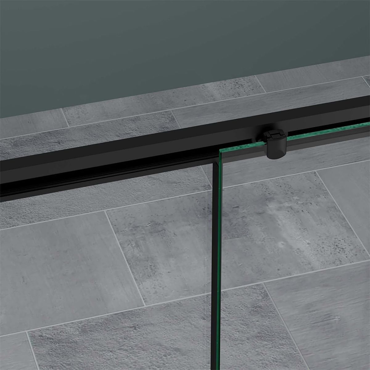 Duschkabine Ego 12, mattschwarz, 80,90,100 x 100,120,140 cm, 6 mm Sicherheitsglas, feste Wand, Schiebetür, Easy Clean
