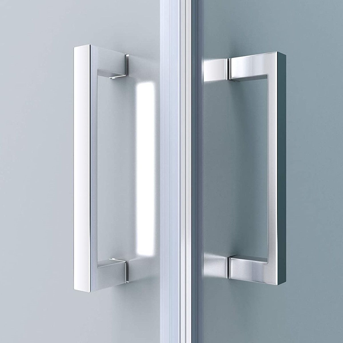 Duschkabine EGO-24, 6mm Sicherheitsglas, teilmattiert, 85x85 cm, 2 Drehtüren, 180°-Öffnung