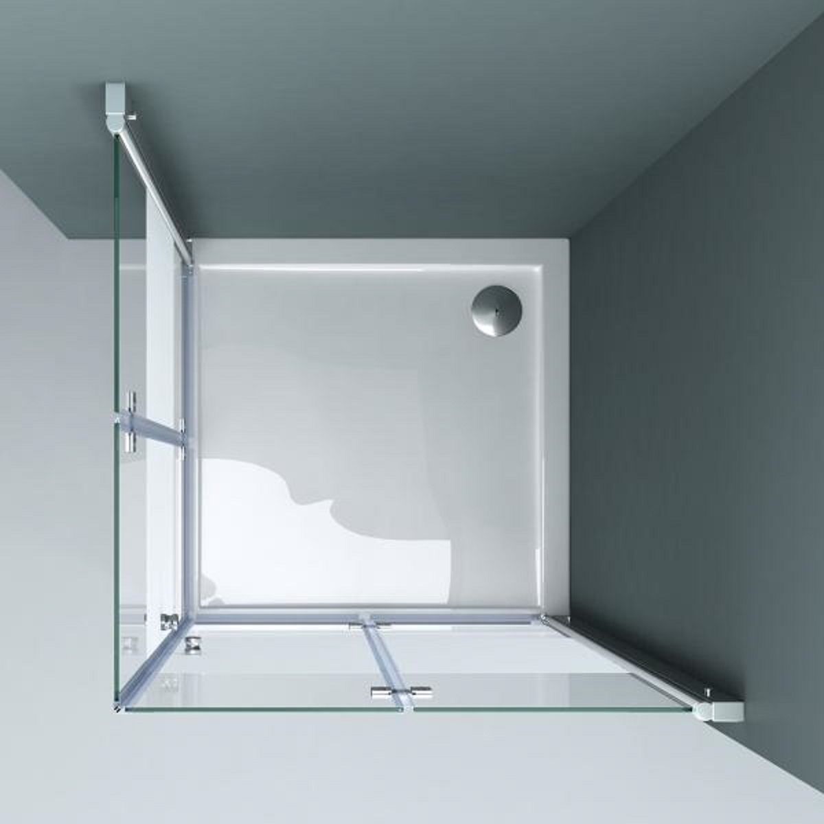 Duschkabine EGO-26, Pendeltüren, 6-mm-Sicherheitsglas, Transparent, Maße nach Wahl