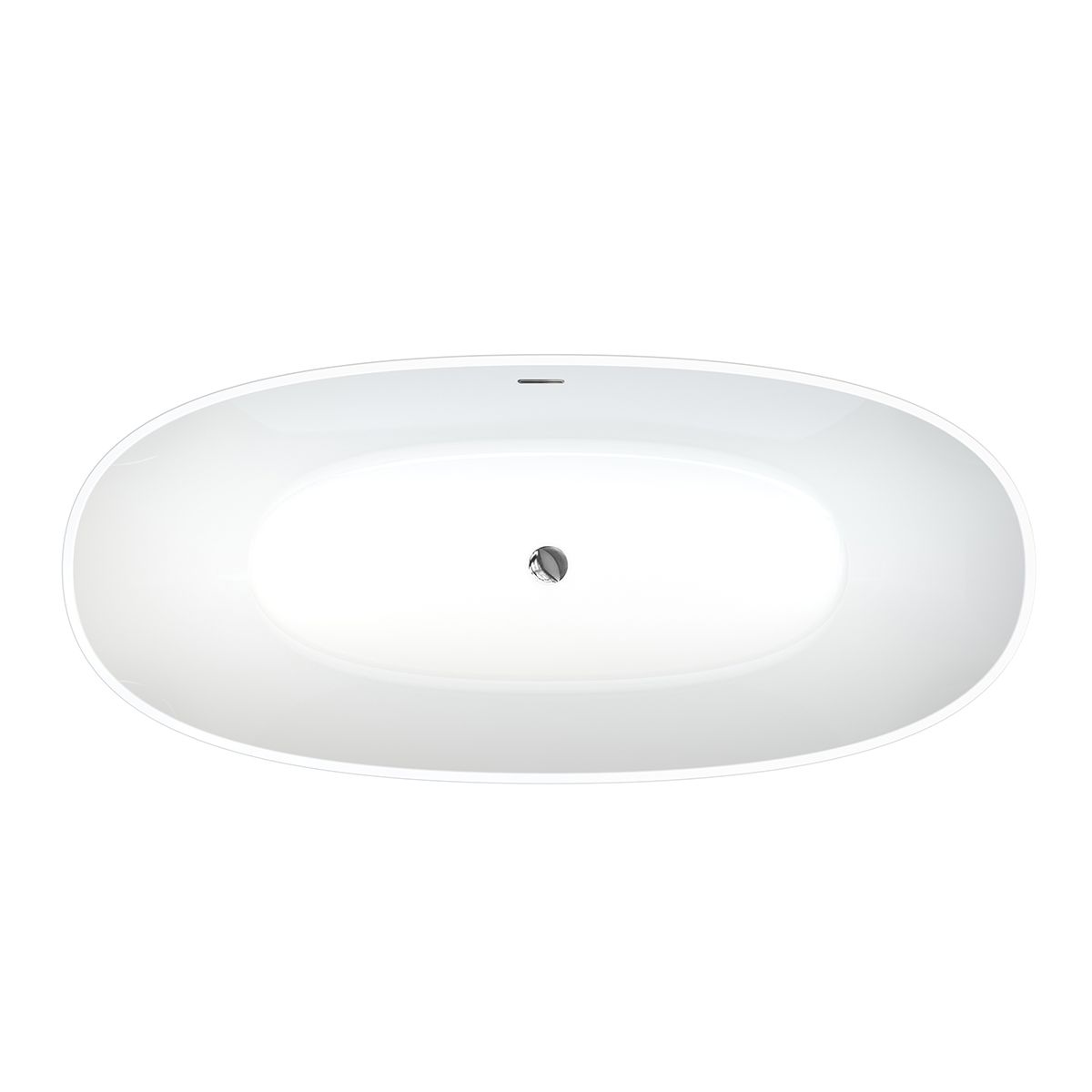 Badewanne aus Sanitäracryl, Glänzend Weiß Innen/Außen, 170x82 cm, thermische Isolierung, freistehend, Linea