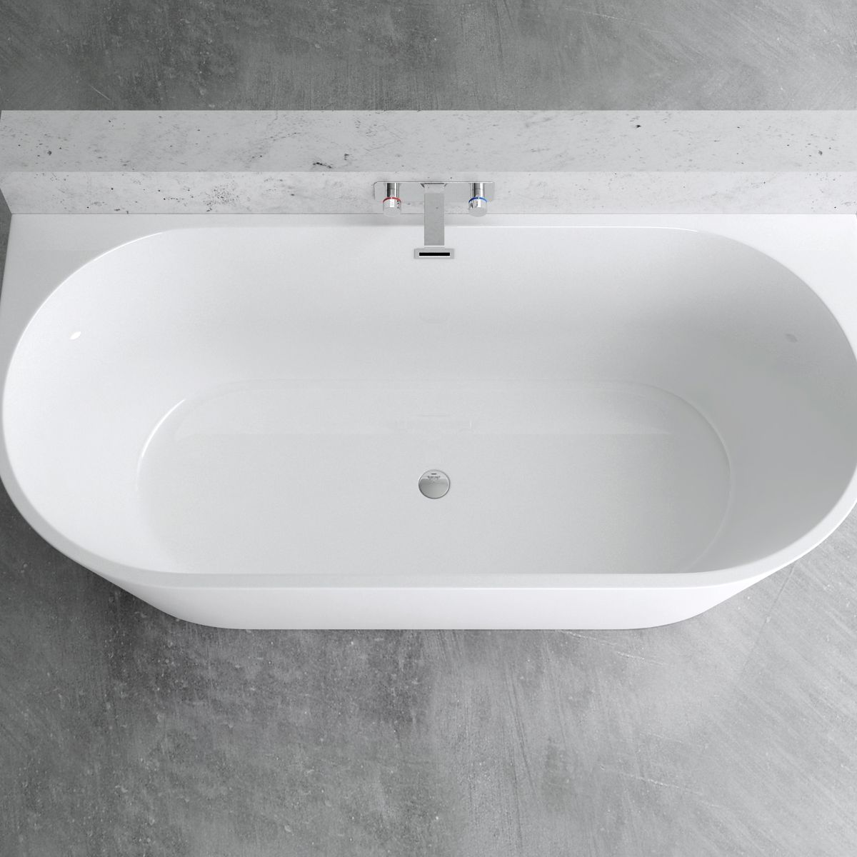 Freistehende Badewanne, glänzend Weiß, thermoaktives Acryl, 170x75 cm, EGO 519