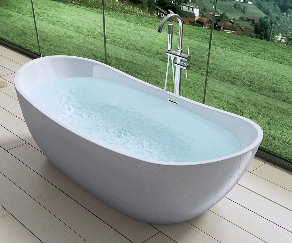 Badewanne EGO-502, 180x80x60 cm, Sanitäracryl, freistehend