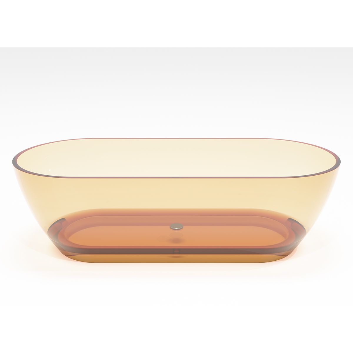 Freistehende Badewanne, CristalMood, Transparent Gold, 170x80 cm, mit Ablaufventil, Sole