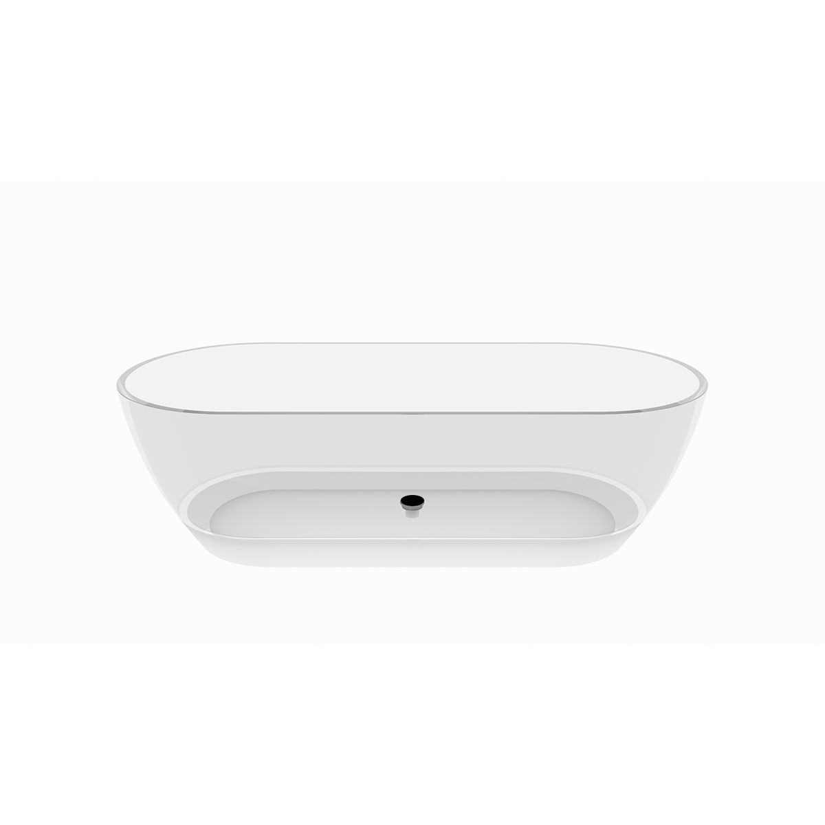 Freistehende Badewanne, CristalMood, Transparent, 170x80 cm, mit Ablaufventil, Sole