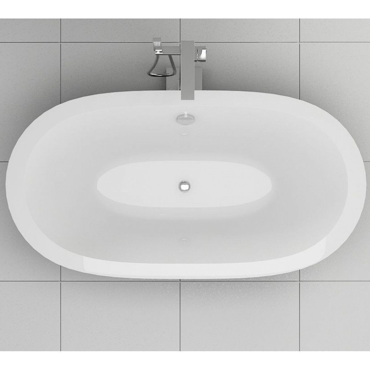 EGO Felix Badewanne, 170 cm, modernes Design, freistehend, Sanitäracryl, schwarz/weiß