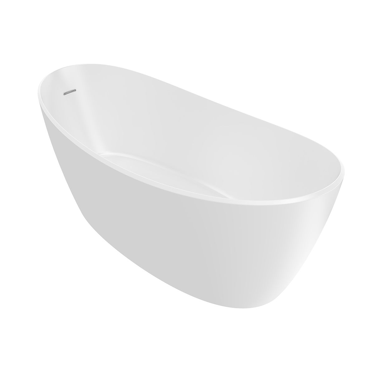 Freistehende Badewanne, Sanitäracryl, glänzend Weiß, 170x75 cm, Wärmedämmung, Ania