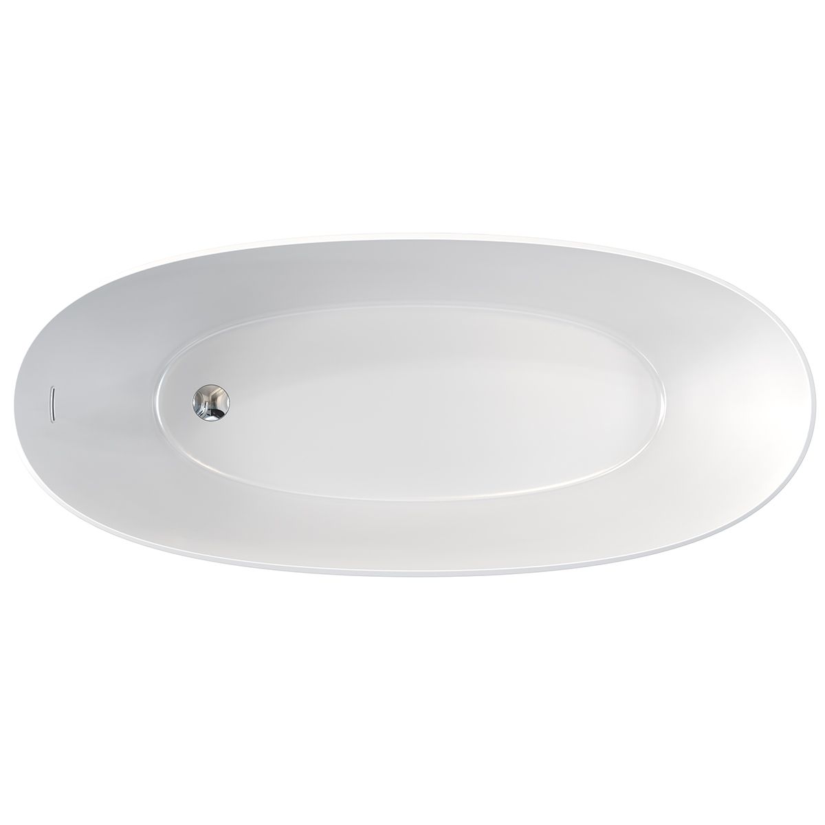 Freistehende Badewanne, Sanitäracryl, glänzend Weiß, 170x75 cm, Wärmedämmung, Ania