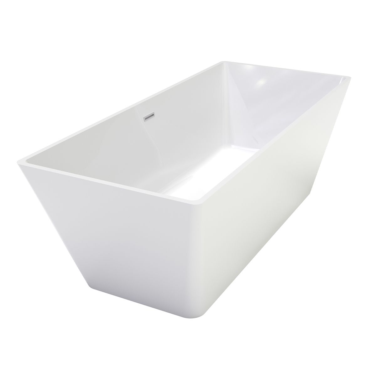 Freistehende Badewanne, Sanitäracryl, glänzend Weiß, 170x75 cm, Wärmedämmung, Cora