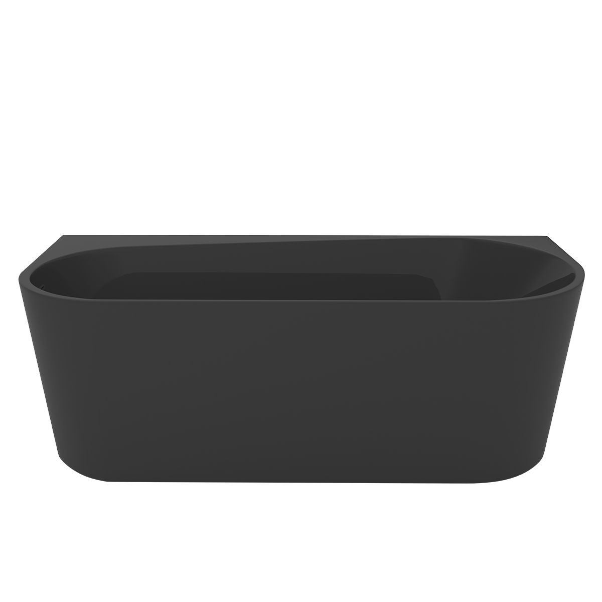 Freistehende Badewanne, Sanitäracryl, glänzend Schwarz, 170x75 cm, Wärmedämmung, Joe