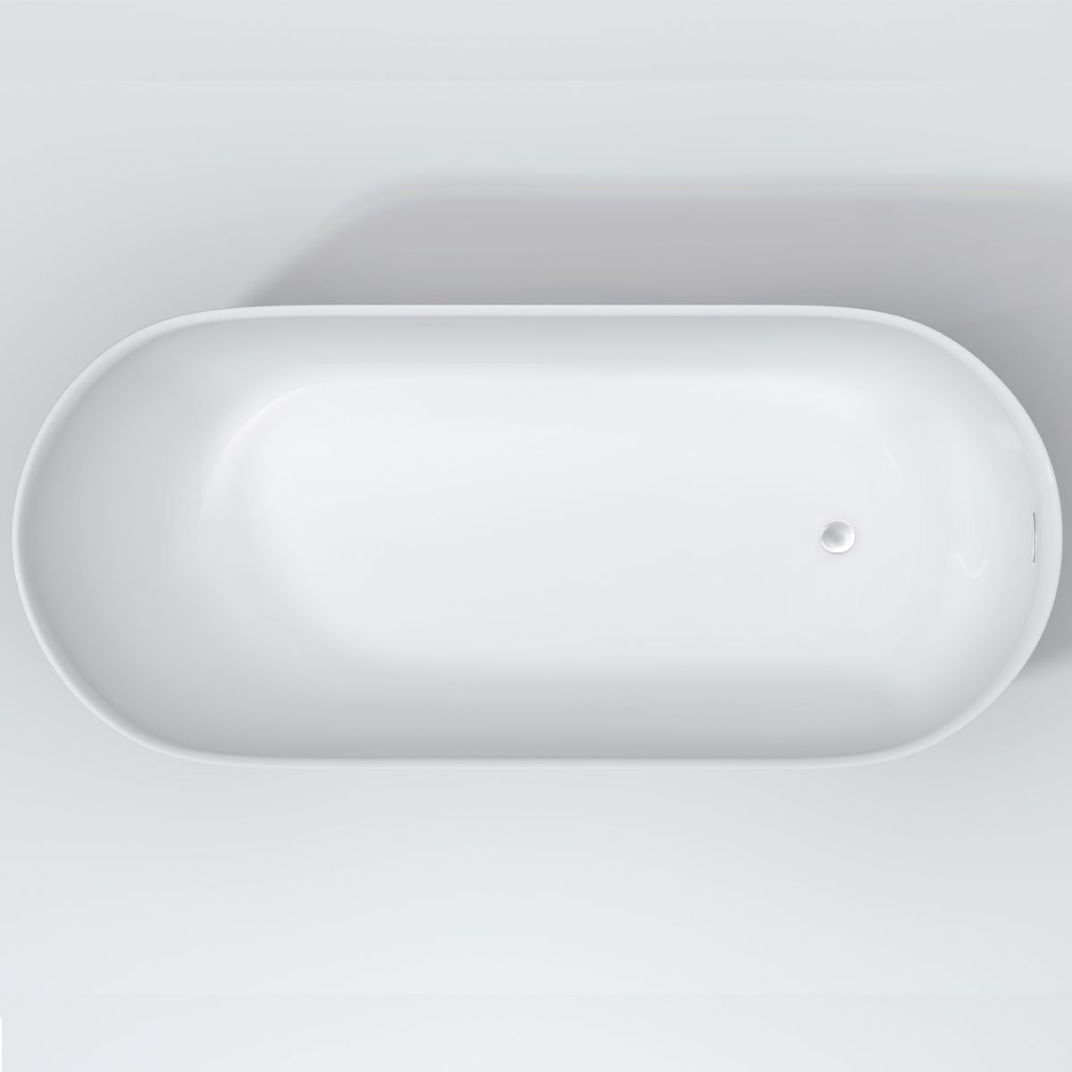 Freistehende Badewanne, Acryl, inklusive Ablaufventil, glänzend Weiß, 180x75 cm, Liza