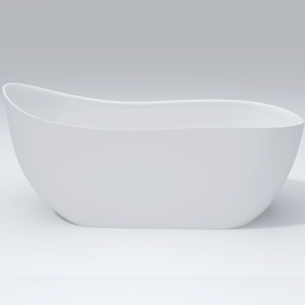 Freistehende Badewanne, Acryl, inklusive Ablaufventil, glänzend Weiß, 180x75 cm, Liza