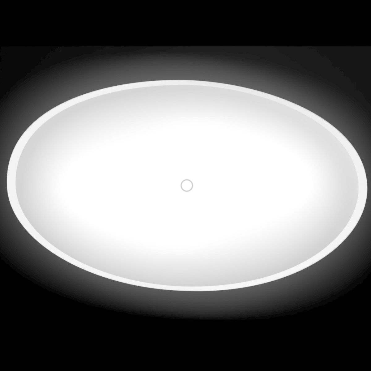 Freistehende Badewanne, Mineralkomposit, inklusive weißem Ventil, glänzend Weiß, 180x109 cm, Lirio