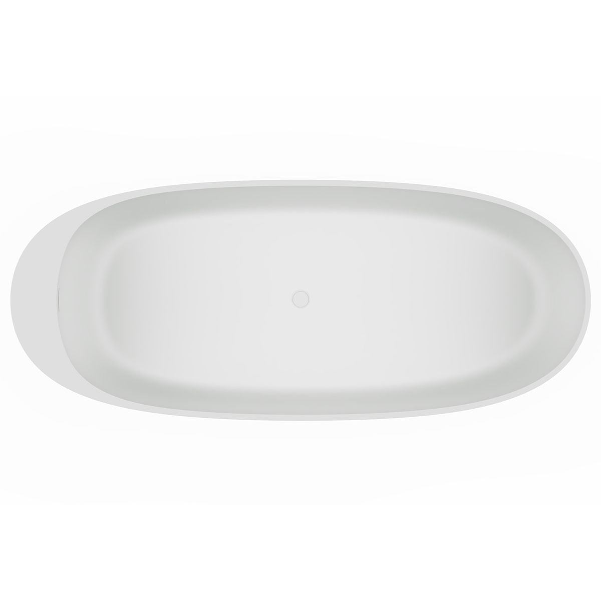 Freistehende Badewanne, Mineralkomposit, inklusive weißem Ventil, glänzend Weiß, 184x76 cm, Giulia
