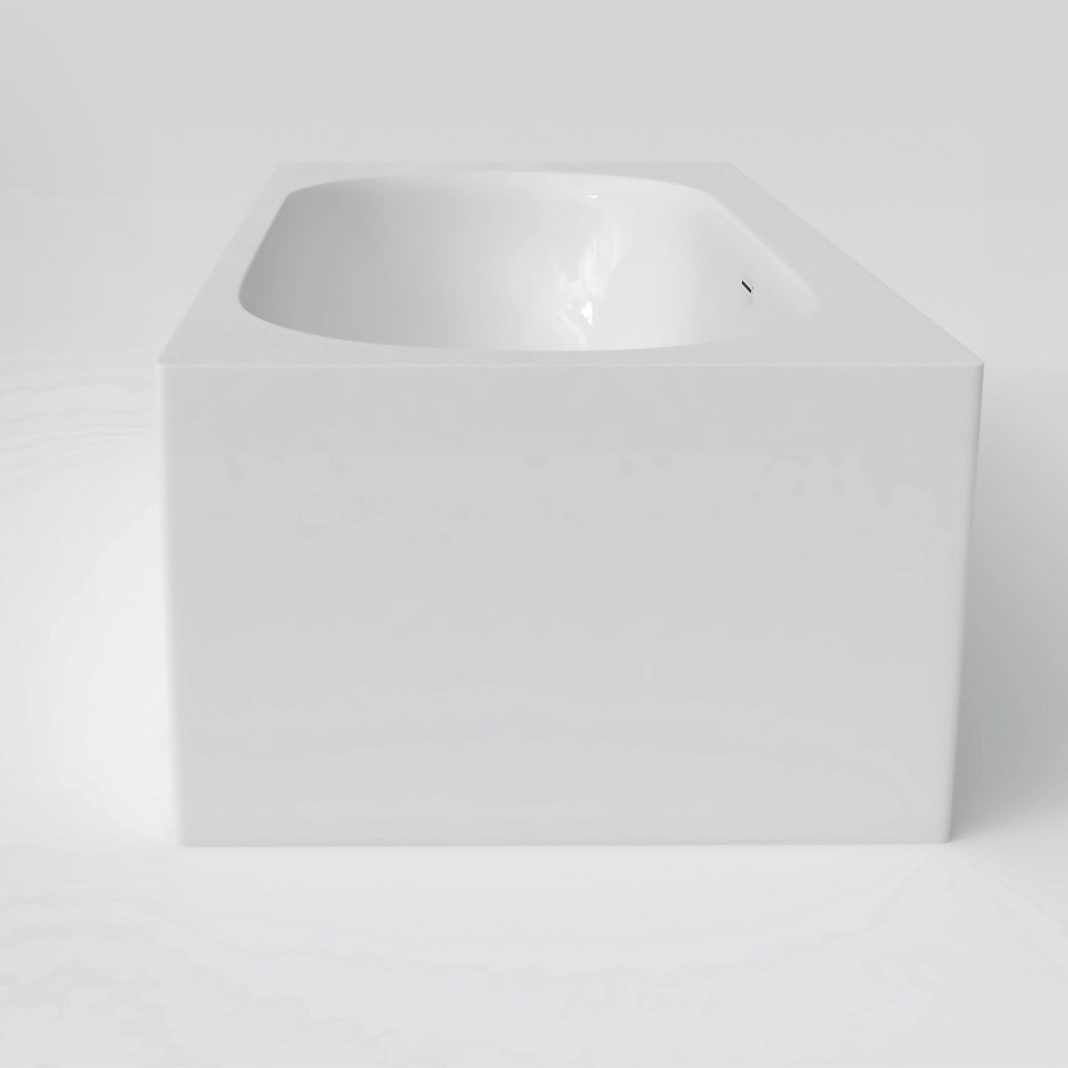 Freistehende Badewanne, Mineralkomposit, inklusive Ventil, glänzend Weiß, 180x86 cm, Anda