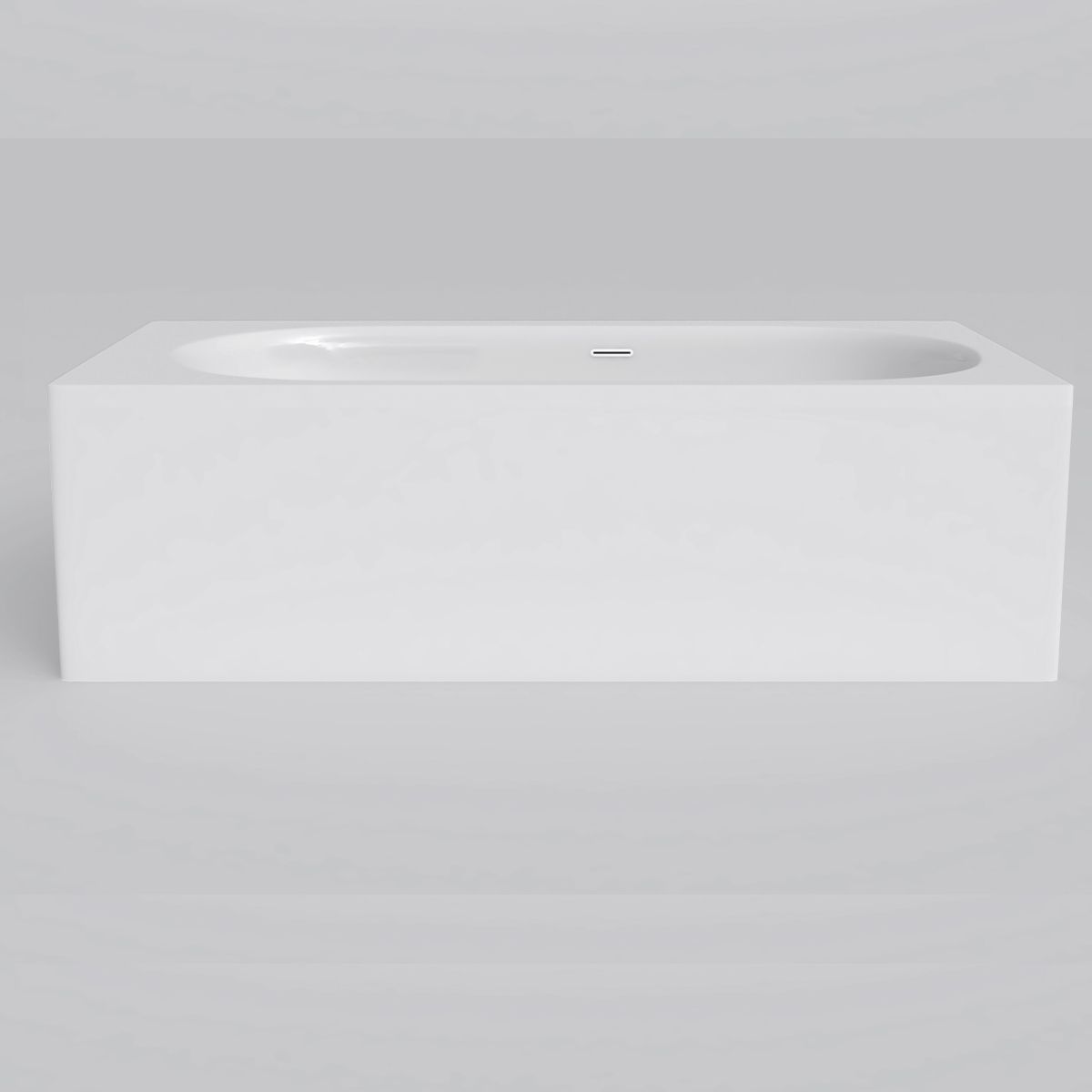 Freistehende Badewanne, Mineralkomposit, inklusive Ventil, glänzend Weiß, 180x86 cm, Anda