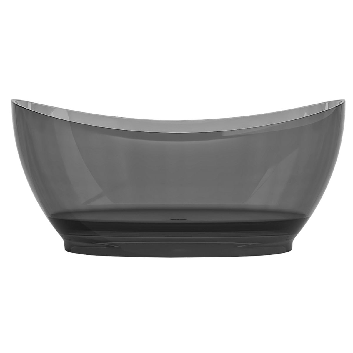 Freistehende Badewanne, Cristalmood, inklusive verchromter Abluftventil, Farbe: Rauchgrau, transparent, 170 x 80 cm, Selora