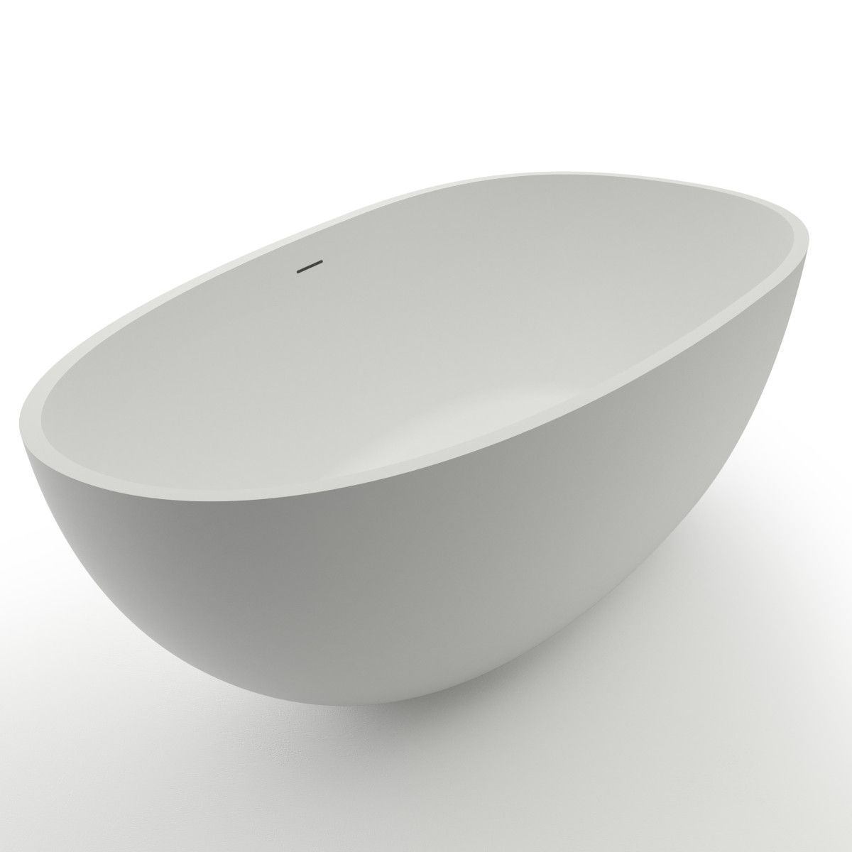 Badewanne Ivete, Coroian-Verbundstoff, glänzend Weiß, 169 cm, Wärmedämmung, freistehend