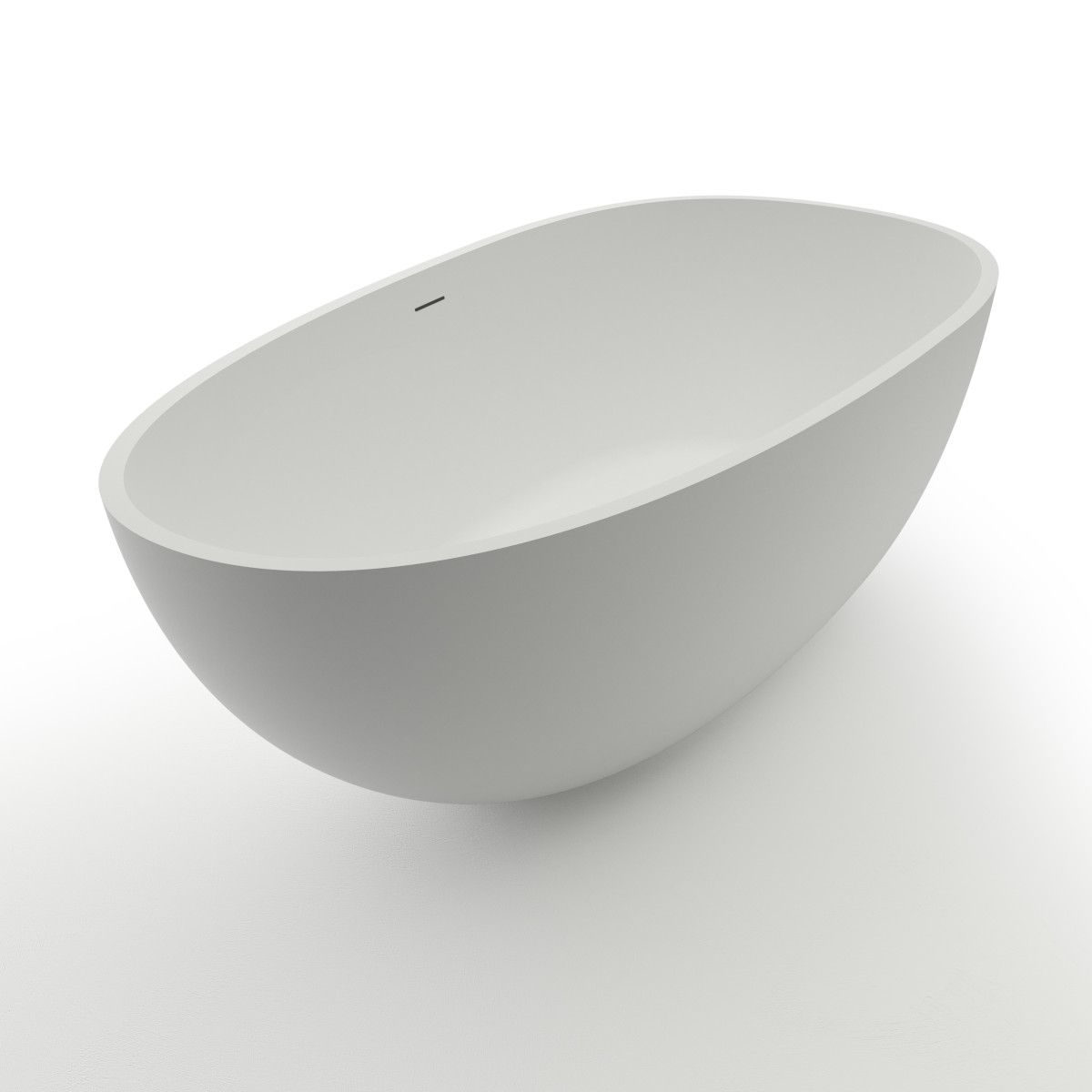 Badewanne Ivete, Coroian-Verbundstoff, glänzend Weiß, 169 cm, Wärmedämmung, freistehend