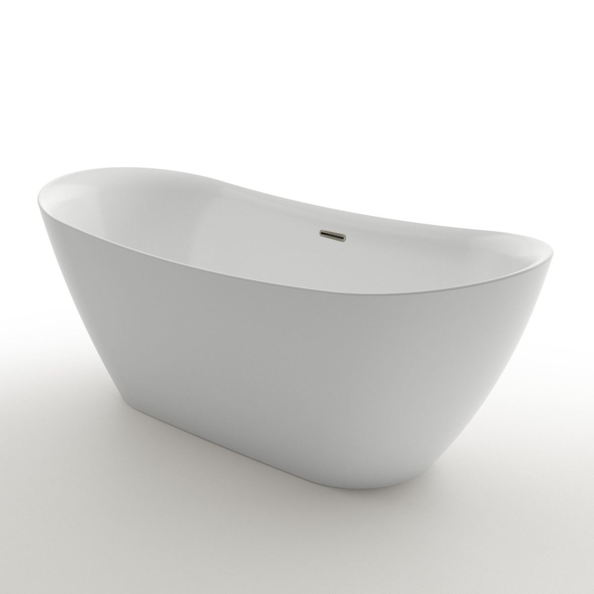 Badewanne Kevin, Sanitäracryl, glänzend Weiß, 150, 160, 170 cm, Wärmedämmung, freistehend