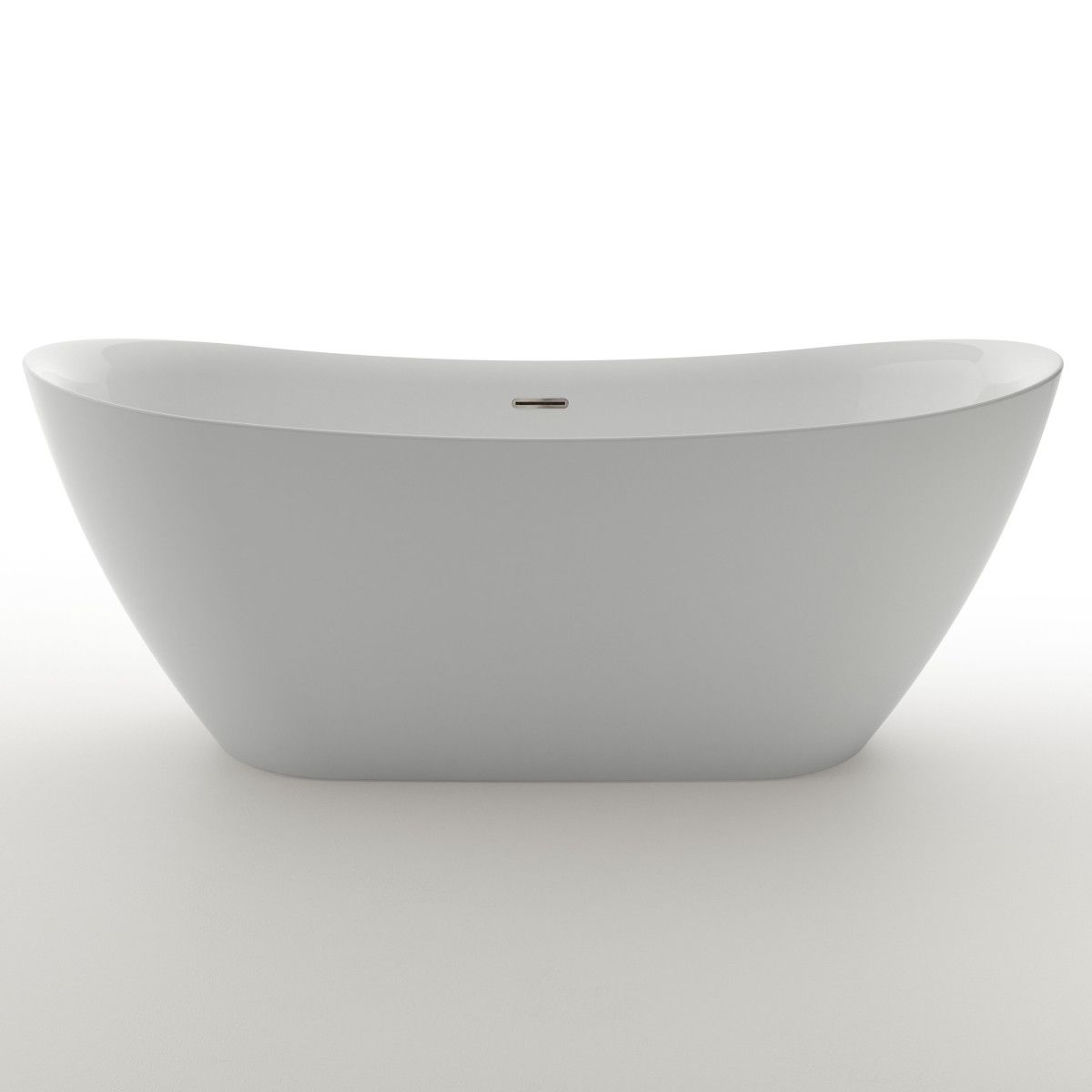 Badewanne Kevin, Sanitäracryl, glänzend Weiß, 150, 160, 170 cm, Wärmedämmung, freistehend