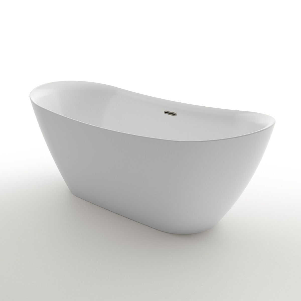 Badewanne Kevin, Sanitäracryl, glänzend Weiß, 150, 160, 170 cm, Wärmedämmung, freistehend