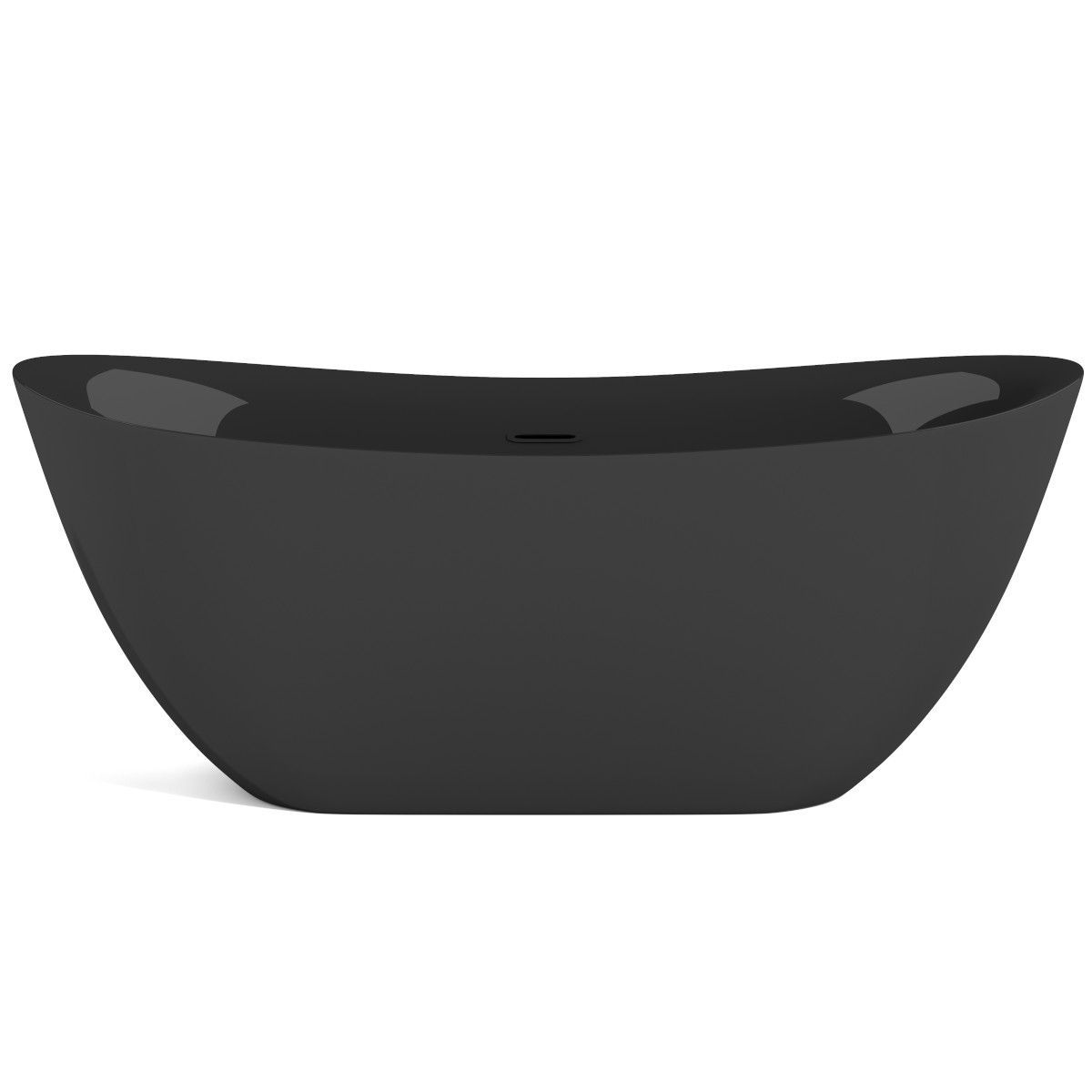 Badewanne Kevin, Sanitäracryl, Schwarz glänzend innen und außen, 170 cm, wärmeisolierend, freistehend