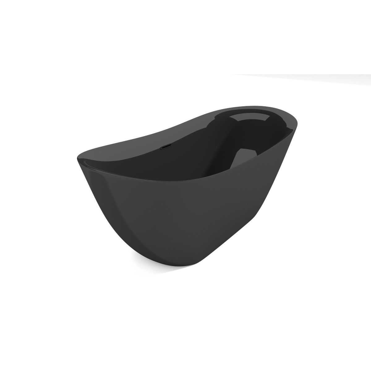 Badewanne Kevin, Sanitäracryl, glänzend Schwarz, 160 oder 170 cm, Wärmedämmung, freistehend