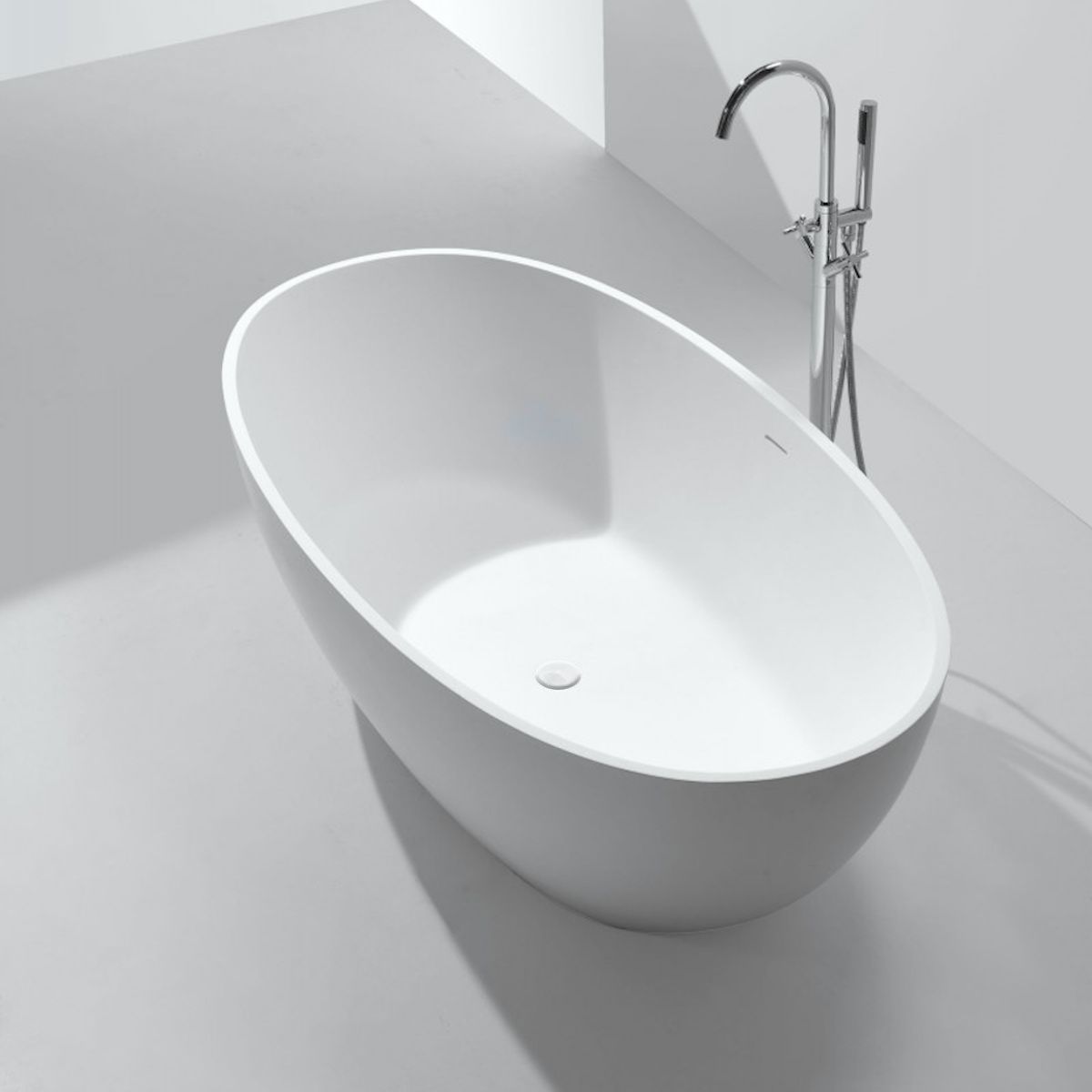 Badewanne Lulu, Coroian-Verbundstoff, Weiß, 170 oder 180 cm, Wärmedämmung, freistehend