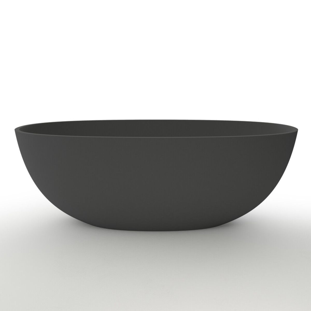Badewanne Lulu, Coroian-Verbundstoff, Mattschwarz, 170 oder 180 cm, Wärmedämmung, freistehend