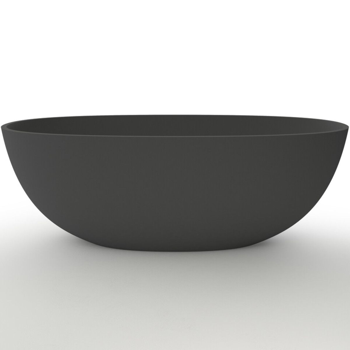 Badewanne Lulu, Coroian-Verbundstoff, Mattschwarz, 170 oder 180 cm, Wärmedämmung, freistehend
