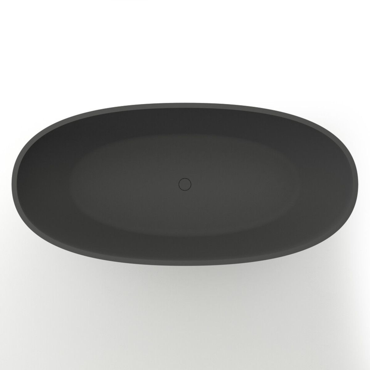 Badewanne Lulu, Coroian-Verbundstoff, Mattschwarz, 170 oder 180 cm, Wärmedämmung, freistehend