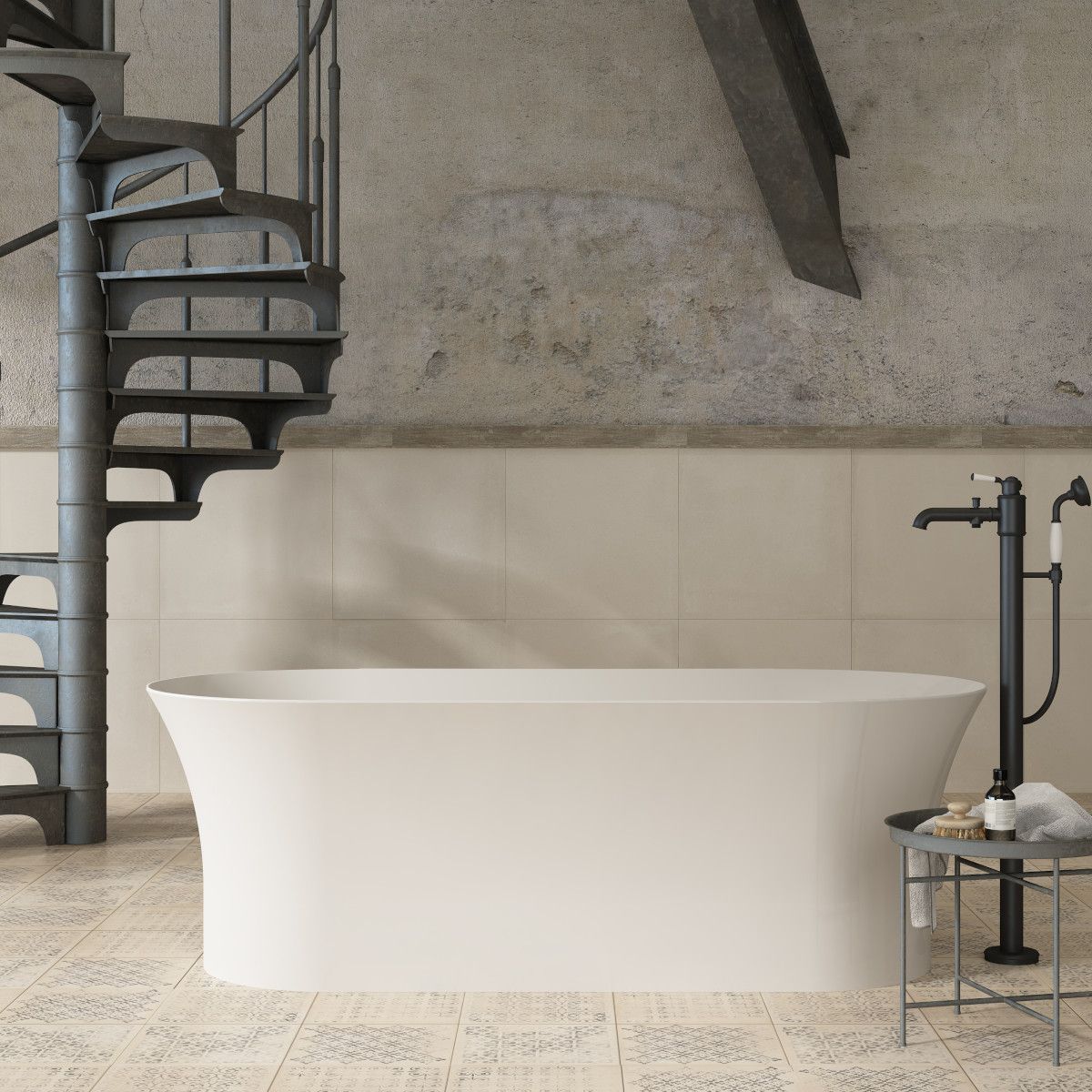 Badewanne Maluma, freistehend, 184x87 cm, glänzend Weiß, Royalty Line by Ego