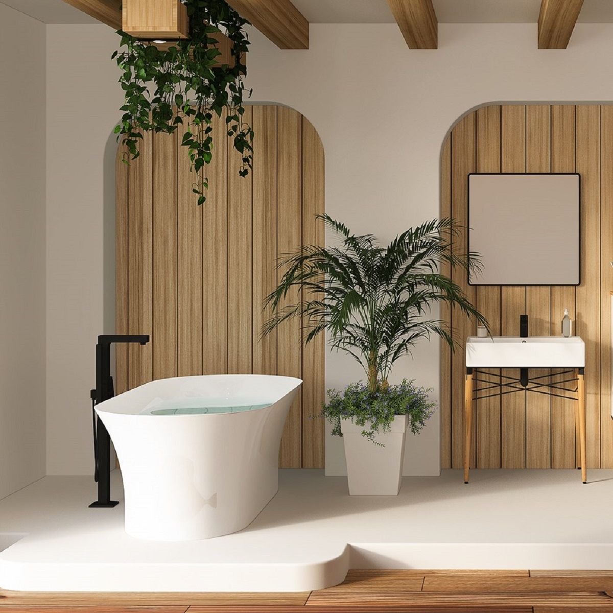 Badewanne Maluma, freistehend, 184x87 cm, glänzend Weiß, Royalty Line by Ego