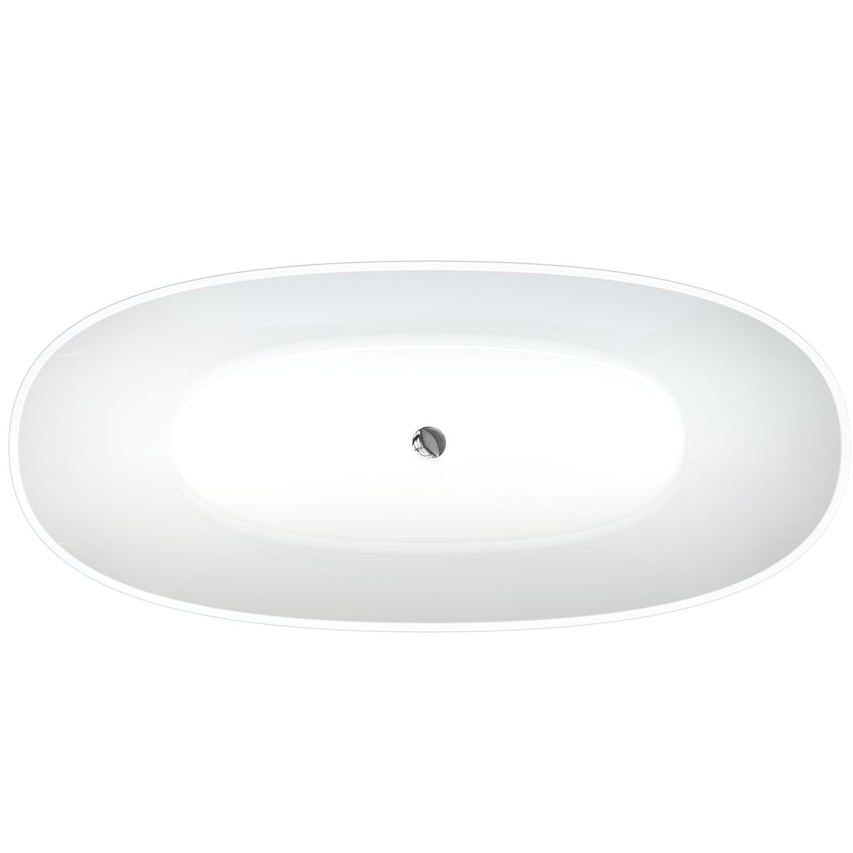 Badewanne Zinon, Sanitäracryl, glänzend Weiß innen, glänzend Schwarz außen, 160 oder 170 cm, Wärmedämmung, freistehend