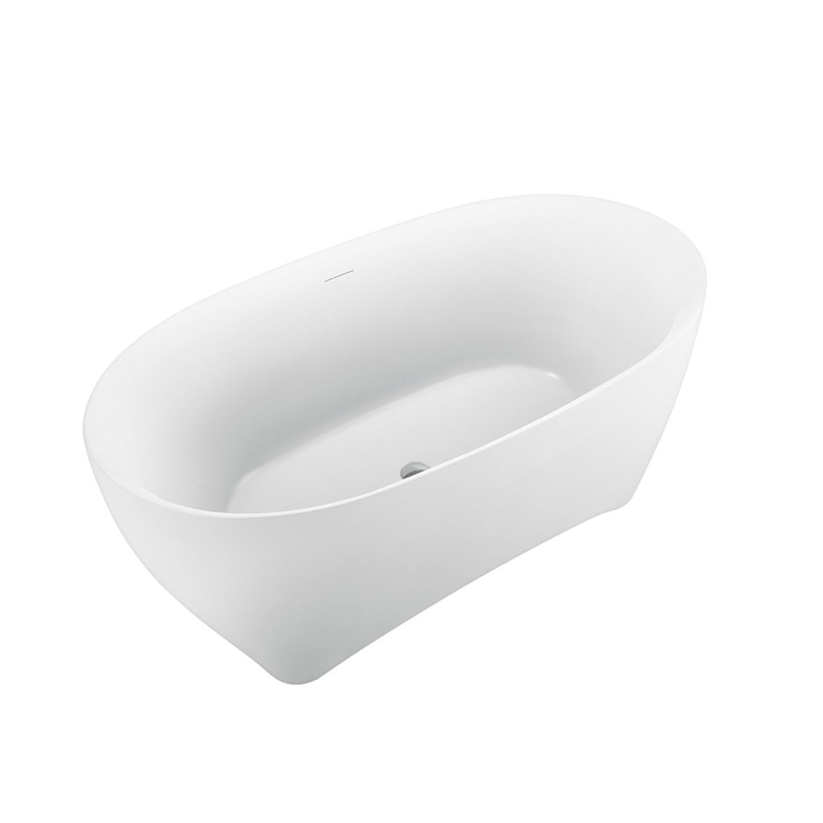 Freistehende Badewanne EGO Haiti, 170x78 cm, Sanitäracryl, glänzend Weiß, minimalistisches Design
