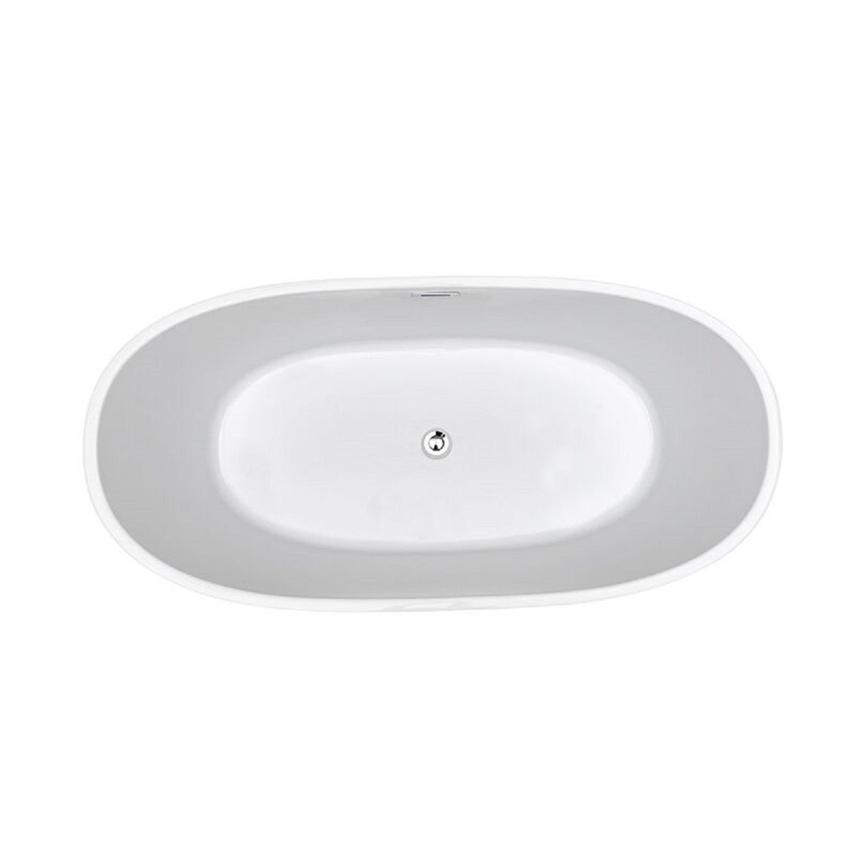 Freistehende Badewanne EGO Saona, 160x78 cm, Sanitäracryl, glänzend Weiß, exklusives Design