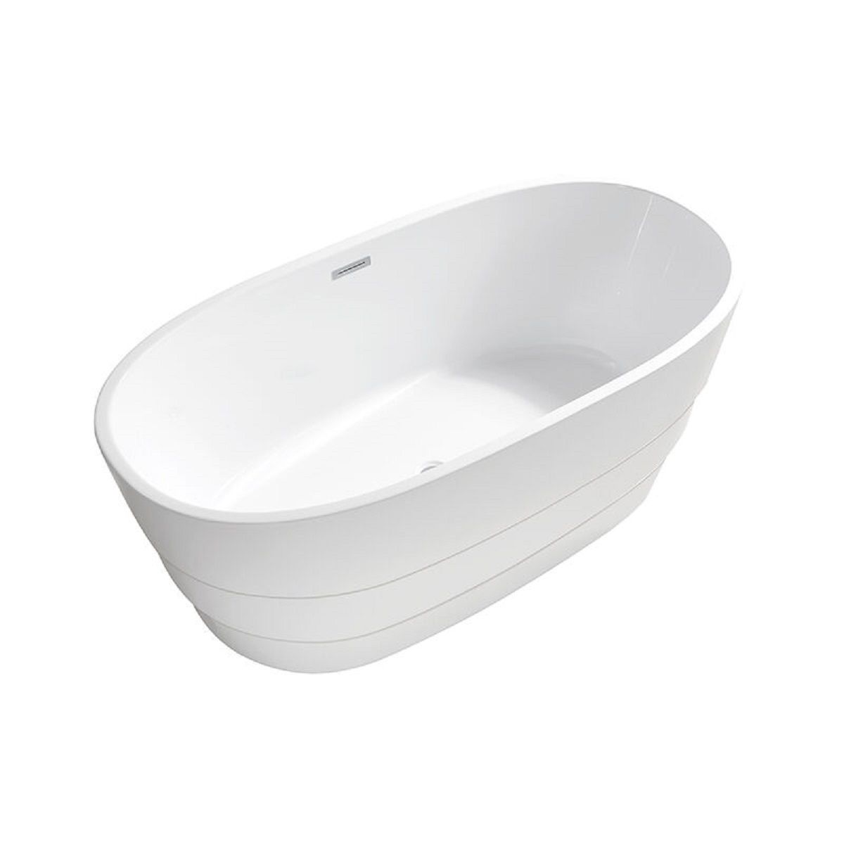 Freistehende Badewanne EGO Saona, 160x78 cm, Sanitäracryl, glänzend Weiß, exklusives Design