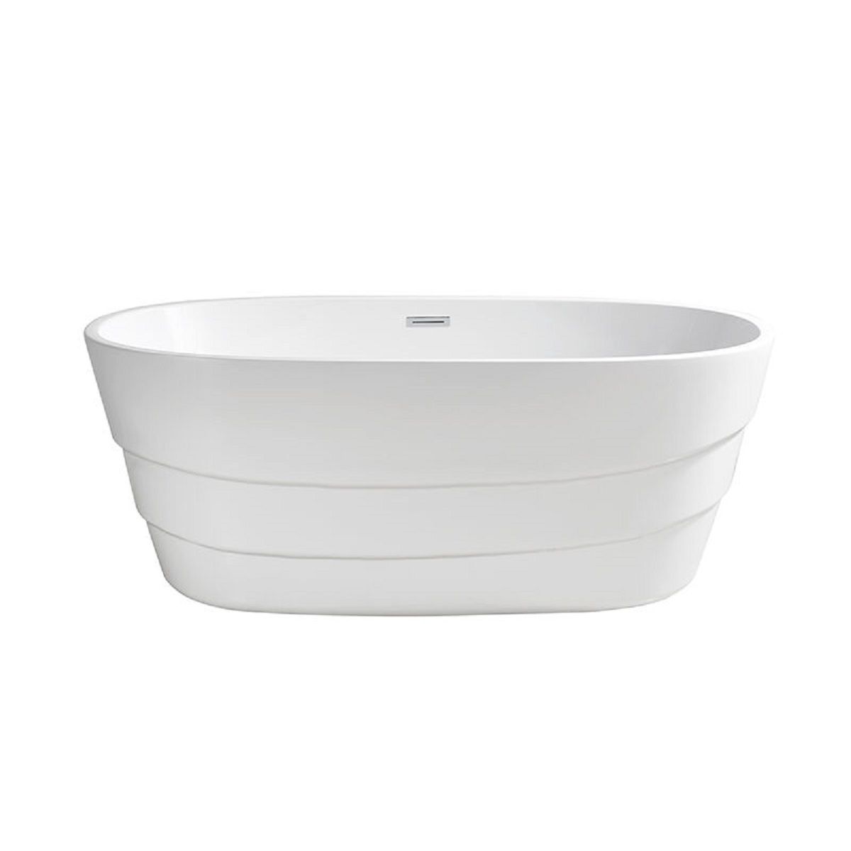 Freistehende Badewanne EGO Saona, 160x78 cm, Sanitäracryl, glänzend Weiß, exklusives Design