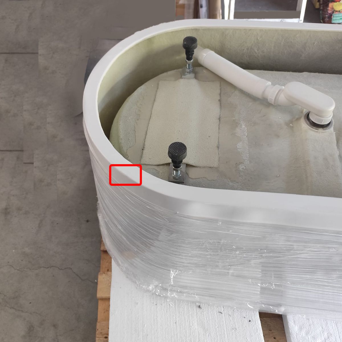 Japanische Badewanne, B-Ware, Sanitäracryl, Glänzend Weiß, 130x70 cm, Wärmeisolierung, Freistehend, Tokyo