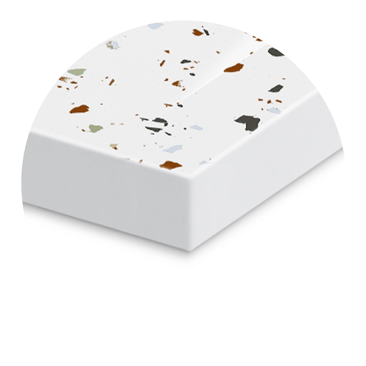Duschwanne, Weiß, Terrazzo Finish, Mineralkomposit, Höhe 2,5 cm, Maße 100-120x80-90 cm, zuschneidbar, Antonio