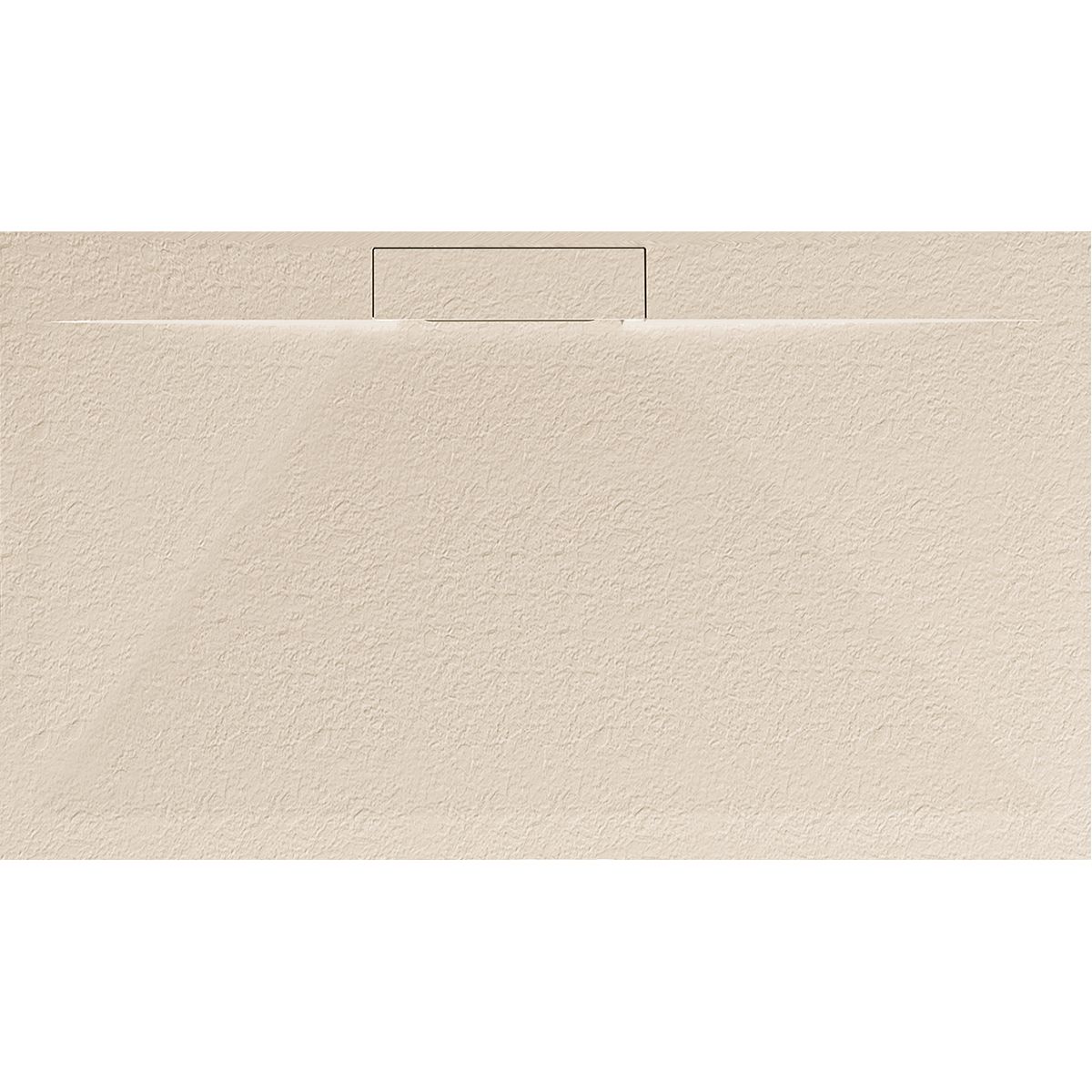 Duschwanne, Mineralkomposit, 100,120 x 80 cm, Höhe 2,5 cm, verdeckter Ablauf, zuschneidbar, Creme, Santiago