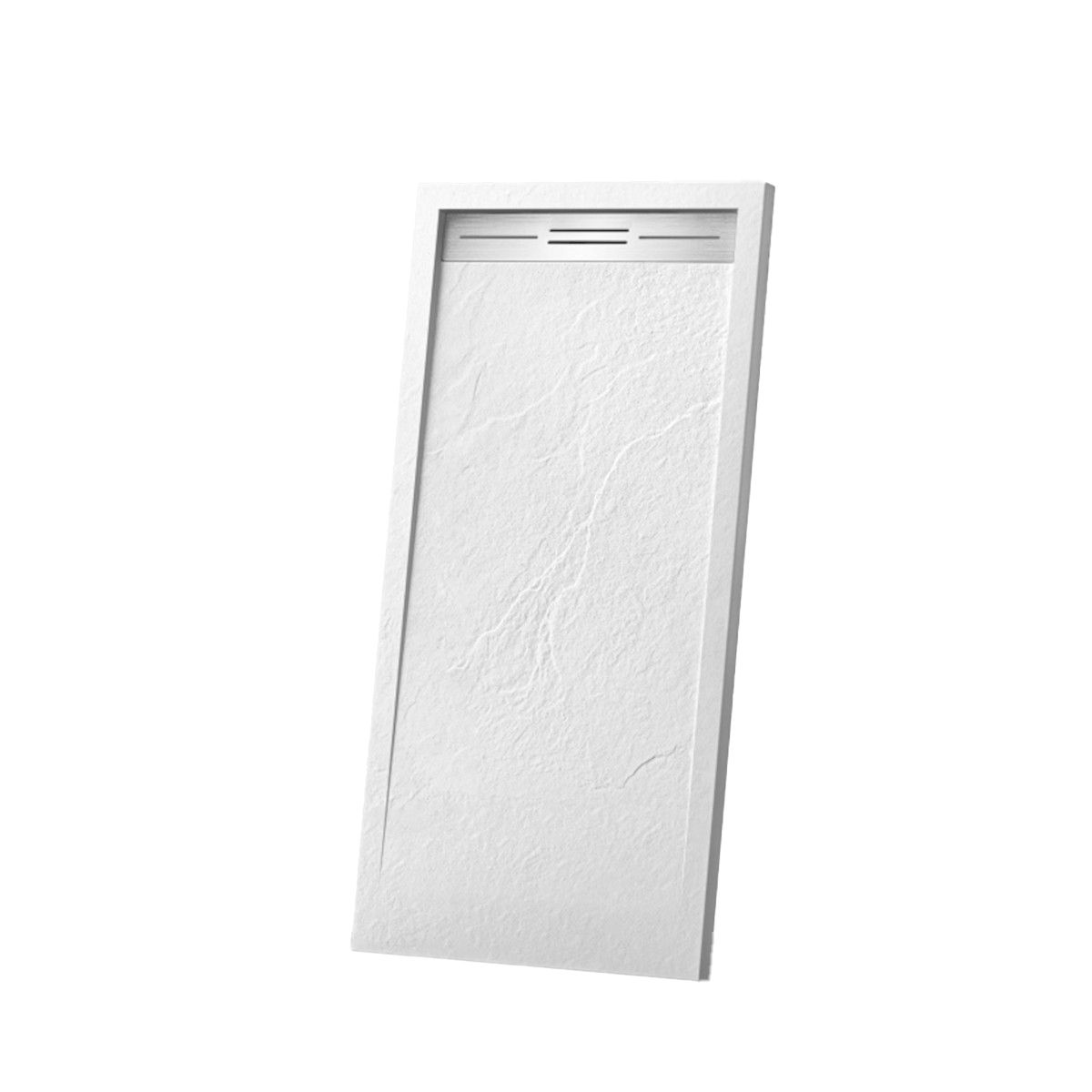Duschwanne, Mineralkomposit, Maße 90-100 x 120-160 cm, Höhe 2,8 cm, zuschneidbar, Weiß, Gonzalo