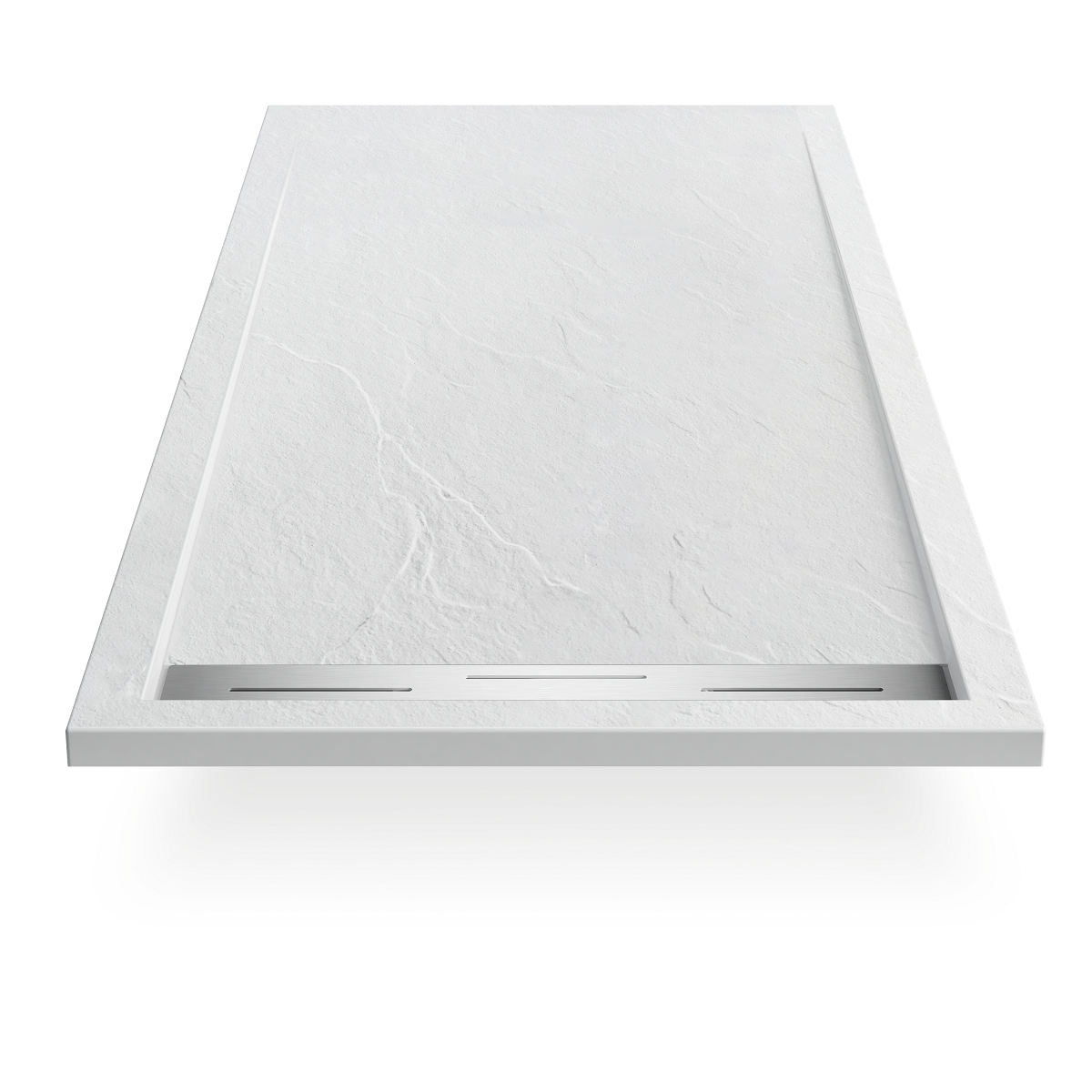 Duschwanne, Mineralkomposit, Maße 90-100 x 120-160 cm, Höhe 2,8 cm, zuschneidbar, Weiß, Gonzalo