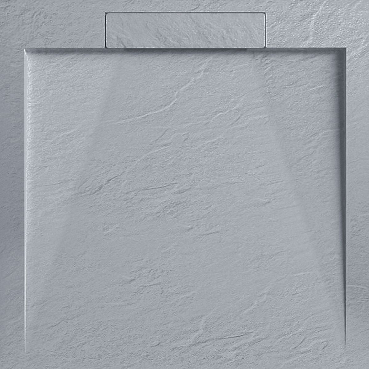 Duschwanne, Mineralkomposit, Maße 100-160x70-90 cm, Höhe 2,5 cm, verdeckter Ablauf, zuschneidbar, Zementgrau, Antonio